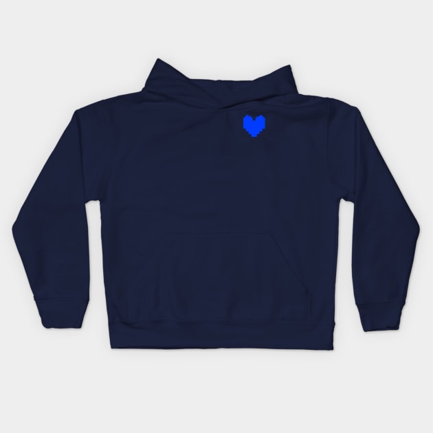 Undertale Blue Heart Pocket Kids Hoodie by WiccanNerd